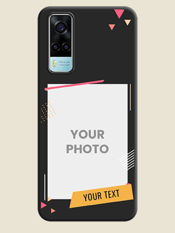 Custom Photo Frame with Triangle Small Dots on Photo on Space Black Soft Matte Back Cover - Vivo Y53s - alternate view