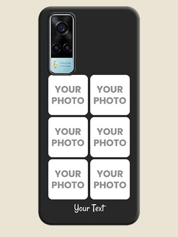 Custom Floral Art with 6 Image Holder on Photo on Space Black Soft Matte Mobile Case - Vivo Y53s - alternate view
