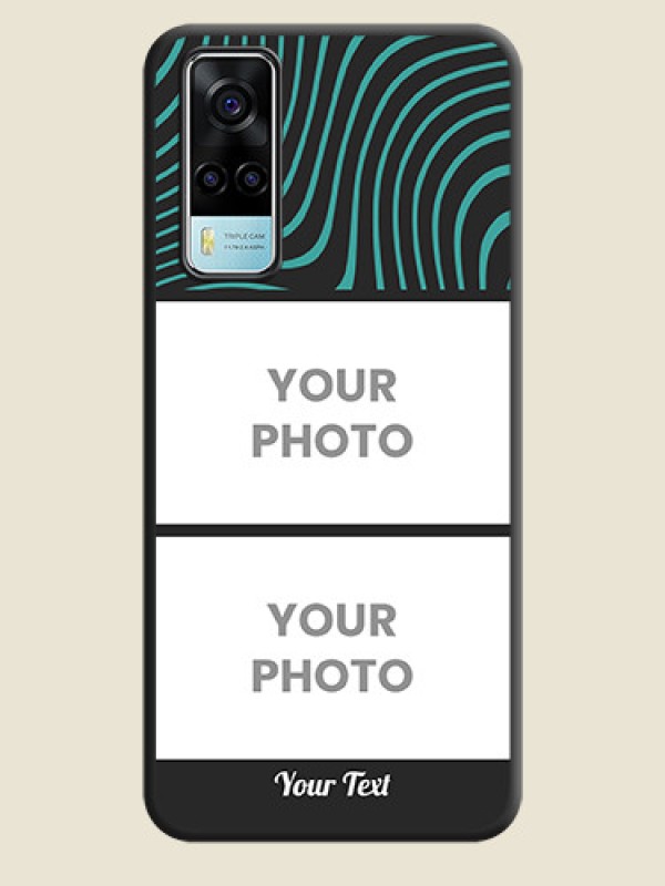Custom Wave Pattern with 2 Image Holder on Space Black Personalized Soft Matte Phone Covers - Vivo Y53s - alternate view