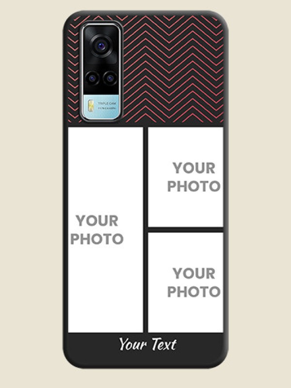 Custom Wave Pattern with 3 Image Holder on Space Black Custom Soft Matte Back Cover - Vivo Y53s - alternate view