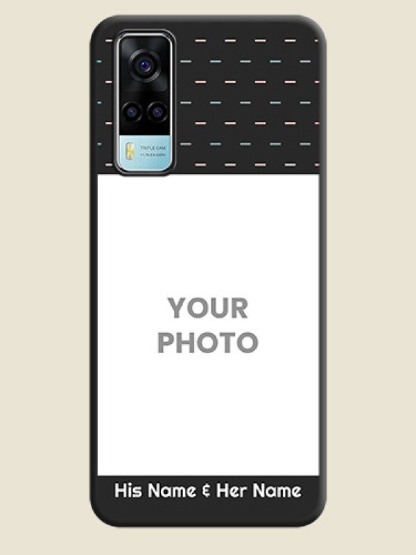 Custom Line Pattern Design with Text on Space Black Custom Soft Matte Phone Back Cover - Vivo Y53s - alternate view