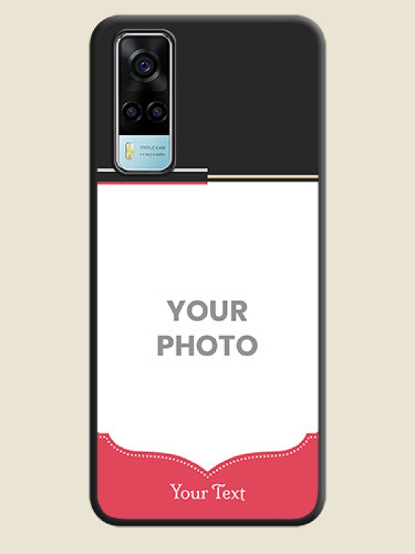 Custom Classic Plain Design with Name on Photo on Space Black Soft Matte Phone Cover - Vivo Y53s - alternate view