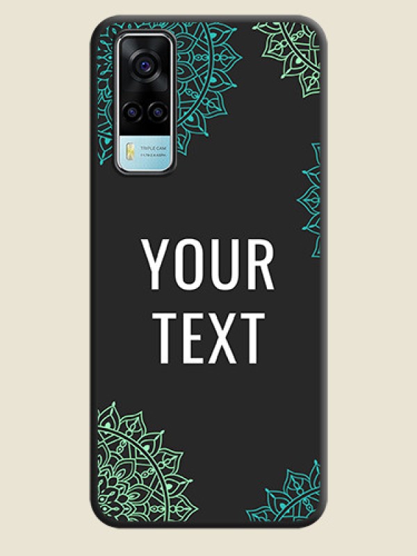 Custom Your Name with Floral Design on Space Black Custom Soft Matte Back Cover - Vivo Y53s - alternate view