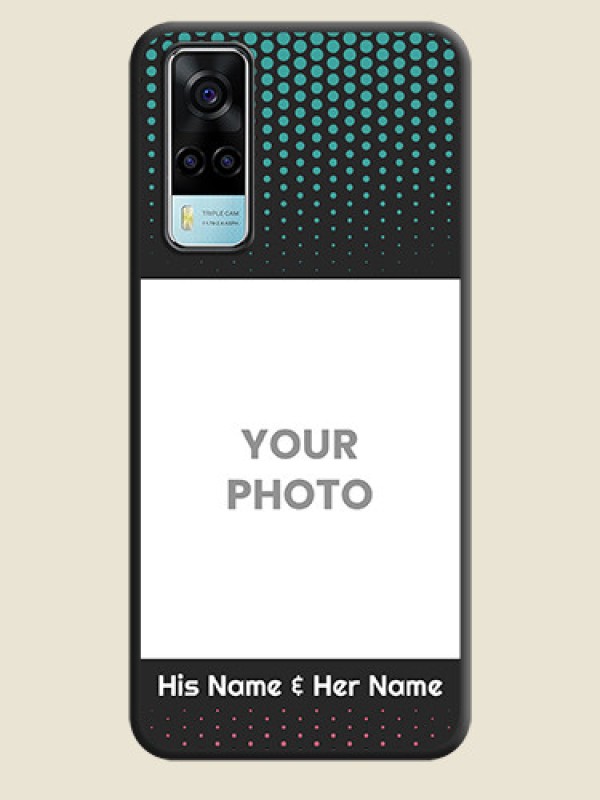 Custom Faded Dots with Grunge Photo Frame and Text on Space Black Custom Soft Matte Phone Cases - Vivo Y53s - alternate view