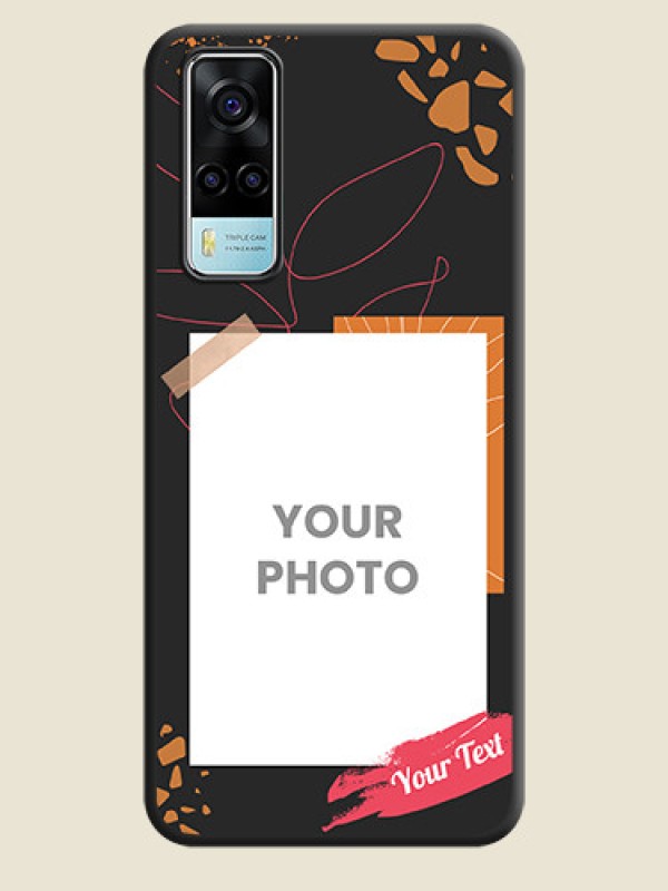 Custom Orange Photo Frame on Space Black Custom Soft Matte Phone Back Cover - Vivo Y53s - alternate view