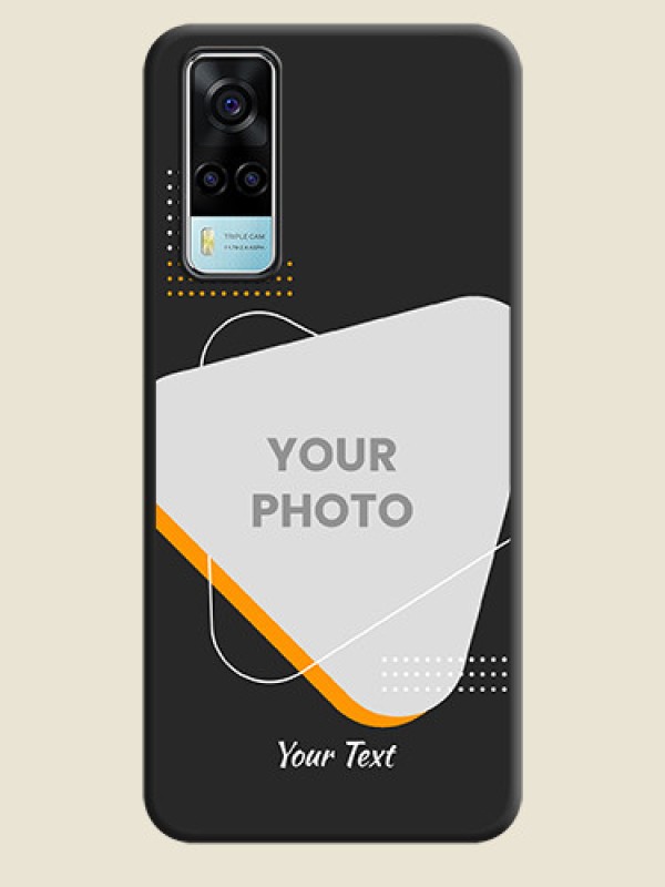 Custom Yellow Triangle on Photo on Space Black Soft Matte Phone Cover - Vivo Y53s - alternate view