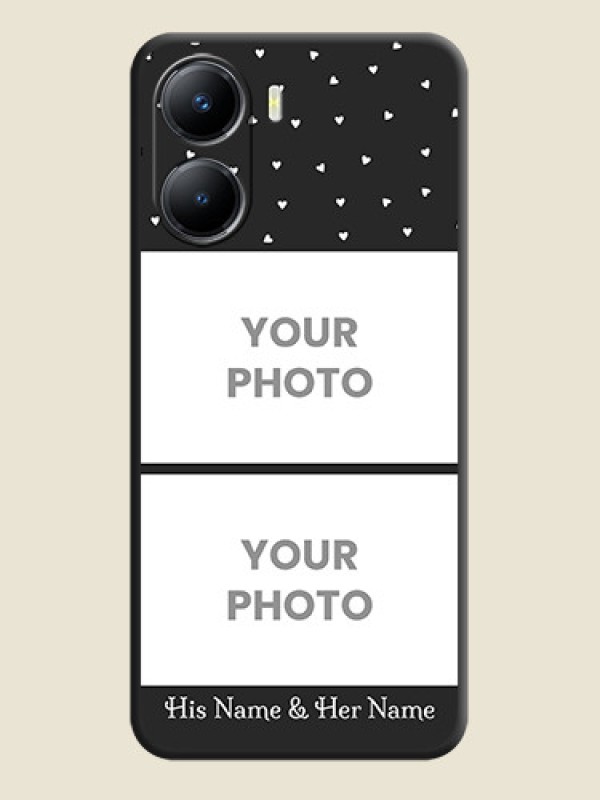 Custom Miniature Love Symbols with Name on Space Black Custom Soft Matte Back Cover - Vivo Y56 5G - alternate view