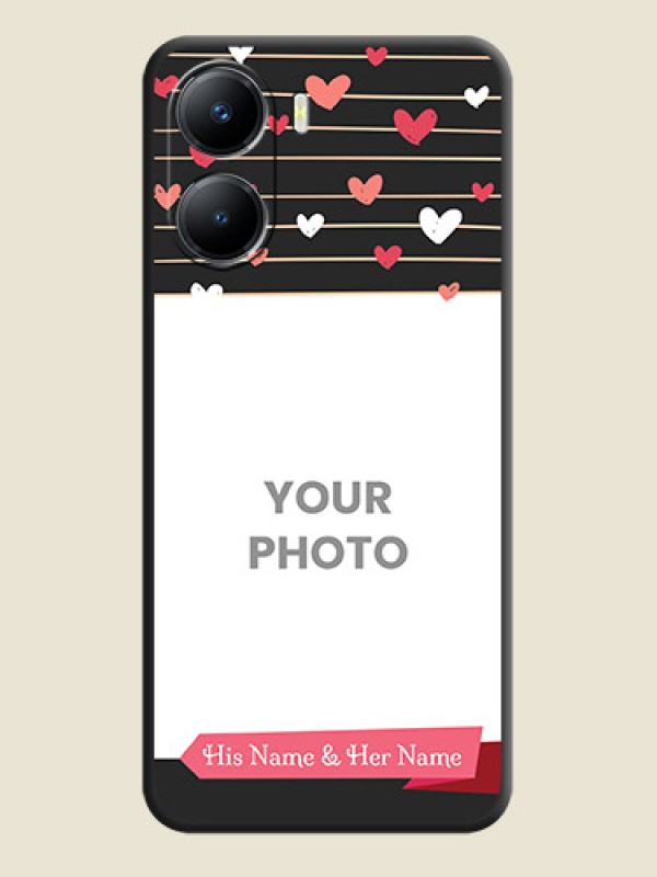 Custom Love Pattern with Name on Pink Ribbon  on Photo on Space Black Soft Matte Back Cover - Vivo Y56 5G - alternate view
