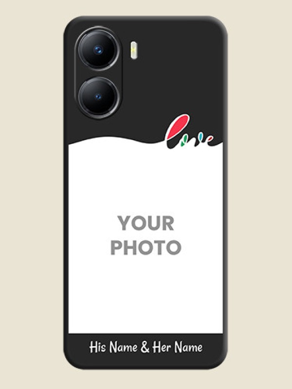 Custom Fall in Love Pattern with Picture on Photo on Space Black Soft Matte Mobile Case - Vivo Y56 5G - alternate view