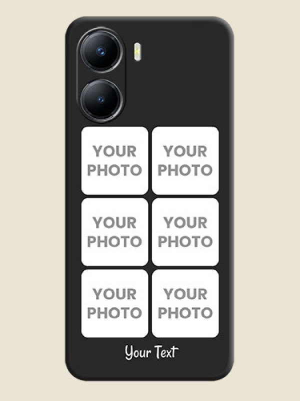 Custom Floral Art with 6 Image Holder on Photo on Space Black Soft Matte Mobile Case - Vivo Y56 5G - alternate view