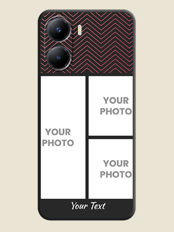 Custom Wave Pattern with 3 Image Holder on Space Black Custom Soft Matte Back Cover - Vivo Y56 5G - alternate view