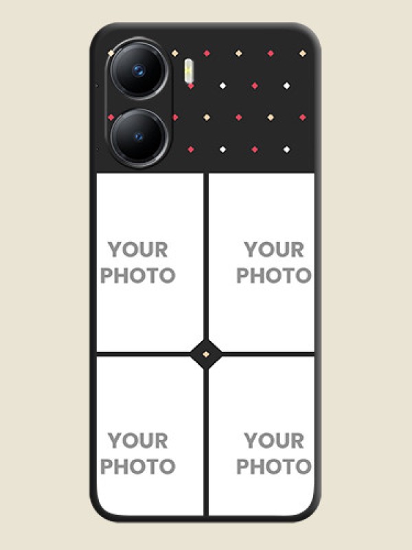 Custom Multicolor Dotted Pattern with 4 Image Holder on Space Black Custom Soft Matte Phone Cases - Vivo Y56 5G - alternate view