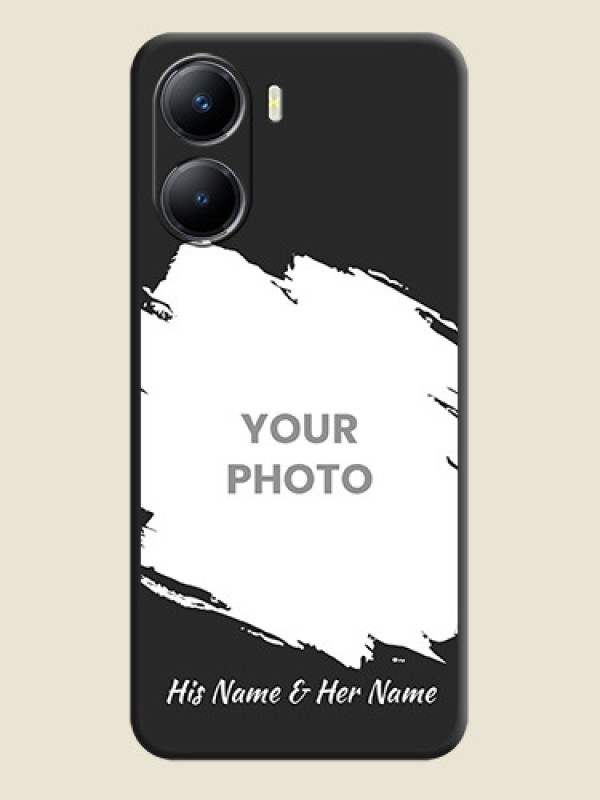 Custom Grunge Brush Strokes on Photo on Space Black Soft Matte Back Cover - Vivo Y56 5G - alternate view