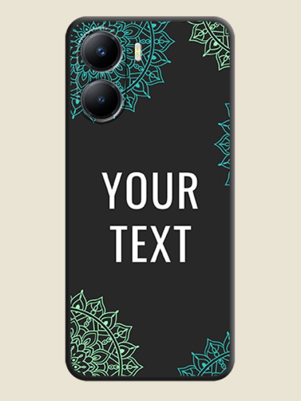 Custom Your Name with Floral Design on Space Black Custom Soft Matte Back Cover - Vivo Y56 5G - alternate view