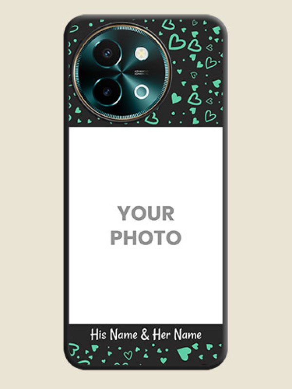 Custom Sea Green Indefinite Love Pattern on Photo On Space Black Custom Soft Matte Mobile Back Cover - Vivo Y58 5G - alternate view