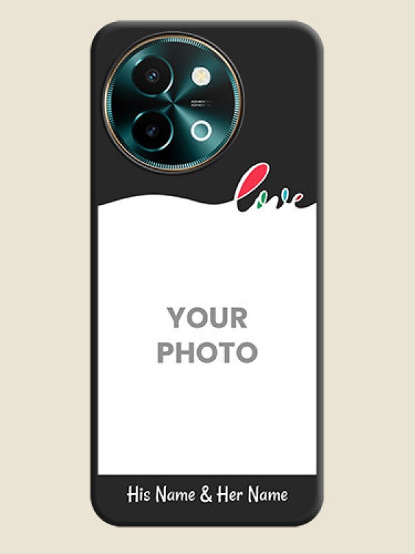 Custom Fall in Love Pattern with Picture on Photo On Space Black Custom Soft Matte Mobile Back Cover - Vivo Y58 5G - alternate view