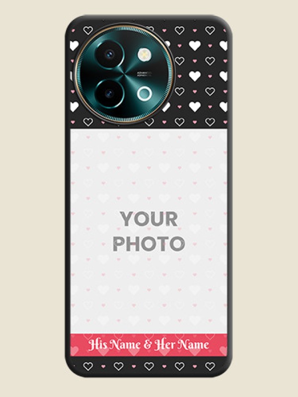 Custom White Color Love Symbols with Text Design on Photo On Space Black Custom Soft Matte Mobile Back Cover - Vivo Y58 5G - alternate view