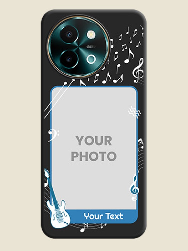 Custom Musical Theme Design with Text on Photo On Space Black Custom Soft Matte Mobile Back Cover - Vivo Y58 5G - alternate view