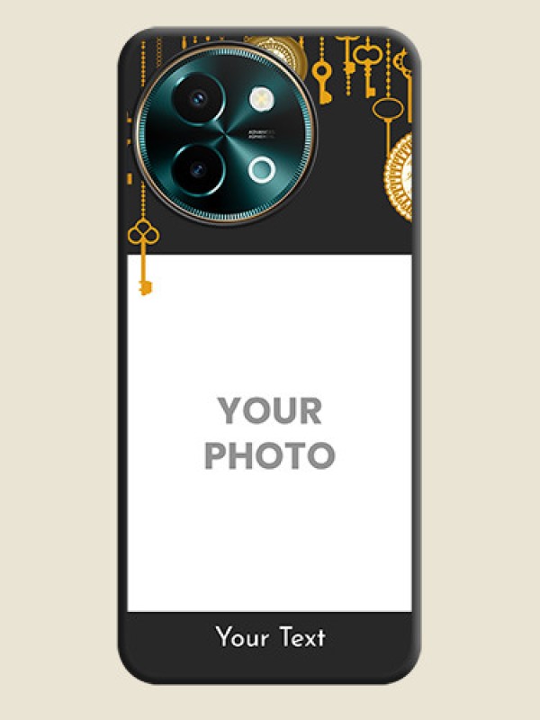 Custom Decorative Design with Text On Space Black Custom Soft Matte Mobile Back Cover - Vivo Y58 5G - alternate view