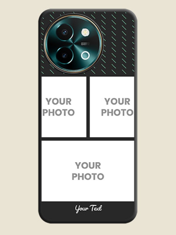 Custom Cross Dotted Pattern with 2 Image Holder On Space Black Custom Soft Matte Mobile Back Cover - Vivo Y58 5G - alternate view