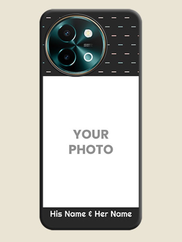 Custom Line Pattern Design with Text On Space Black Custom Soft Matte Mobile Back Cover - Vivo Y58 5G - alternate view