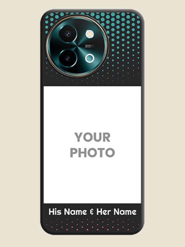 Custom Faded Dots with Grunge Photo Frame and Text On Space Black Custom Soft Matte Mobile Back Cover - Vivo Y58 5G - alternate view