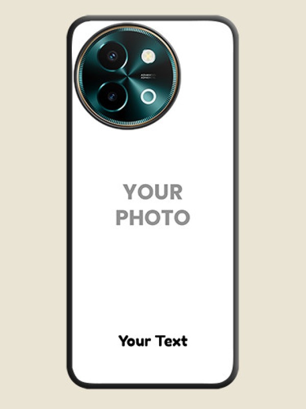 Custom Full Single Pic Upload With Text On Space Black Custom Soft Matte Mobile Back Cover - Vivo Y58 5G - alternate view