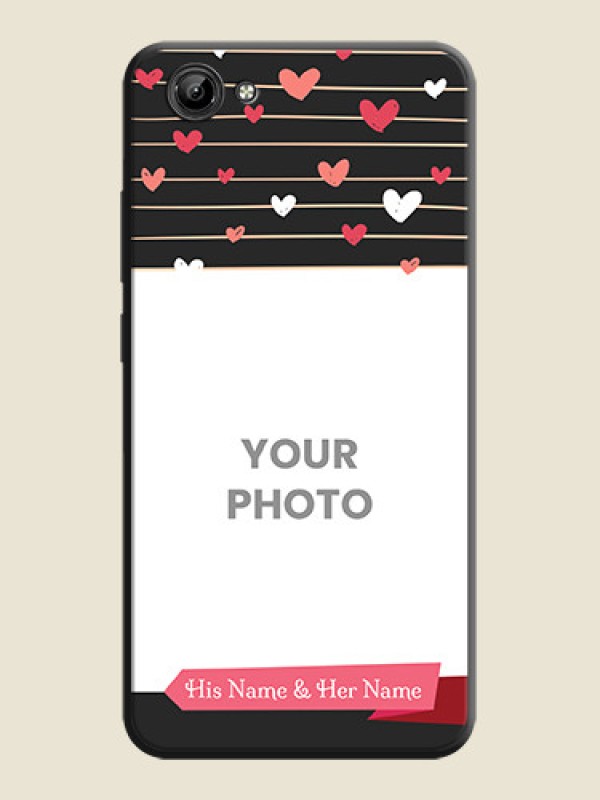 Custom Love Pattern with Name on Pink Ribbon  - Photo on Space Black Soft Matte Back Cover - Vivo Y71 - alternate view