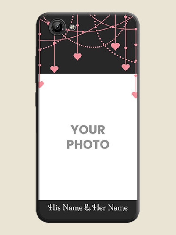 Custom Pink Love Hangings with Text on Space Black Custom Soft Matte Back Cover - Vivo Y71 - alternate view