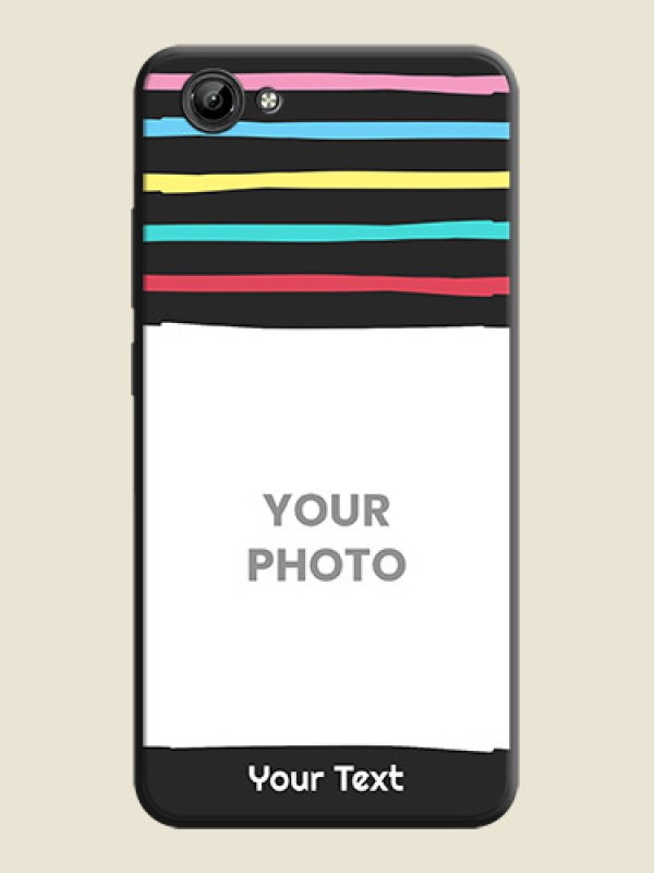 Custom Multicolor Lines with Image on Space Black Personalized Soft Matte Phone Covers - Vivo Y71 - alternate view