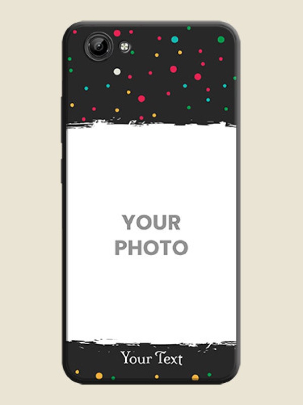 Custom Multicolor Dotted Pattern with Text on Space Black Custom Soft Matte Phone Back Cover - Vivo Y71 - alternate view
