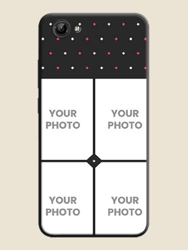 Custom Multicolor Dotted Pattern with 4 Image Holder on Space Black Custom Soft Matte Phone Cases - Vivo Y71 - alternate view