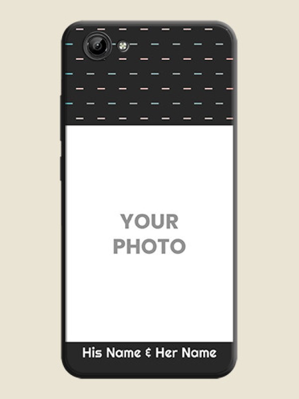 Custom Line Pattern Design with Text on Space Black Custom Soft Matte Phone Back Cover - Vivo Y71 - alternate view