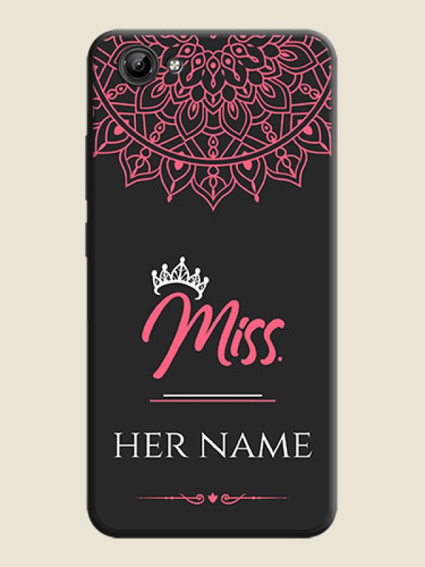 Custom Mrs Name with Floral Design on Space Black Personalized Soft Matte Phone Covers - Vivo Y71 - alternate view