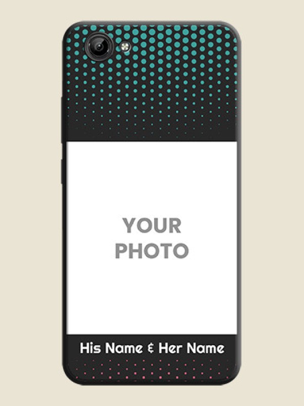Custom Faded Dots with Grunge Photo Frame and Text on Space Black Custom Soft Matte Phone Cases - Vivo Y71 - alternate view