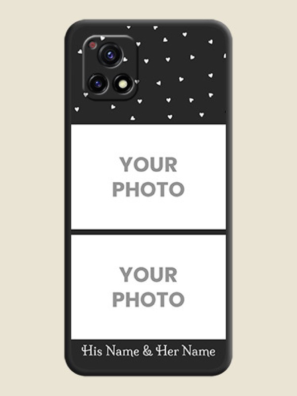 Custom Miniature Love Symbols with Name on Space Black Custom Soft Matte Back Cover - Vivo Y72 5G - alternate view