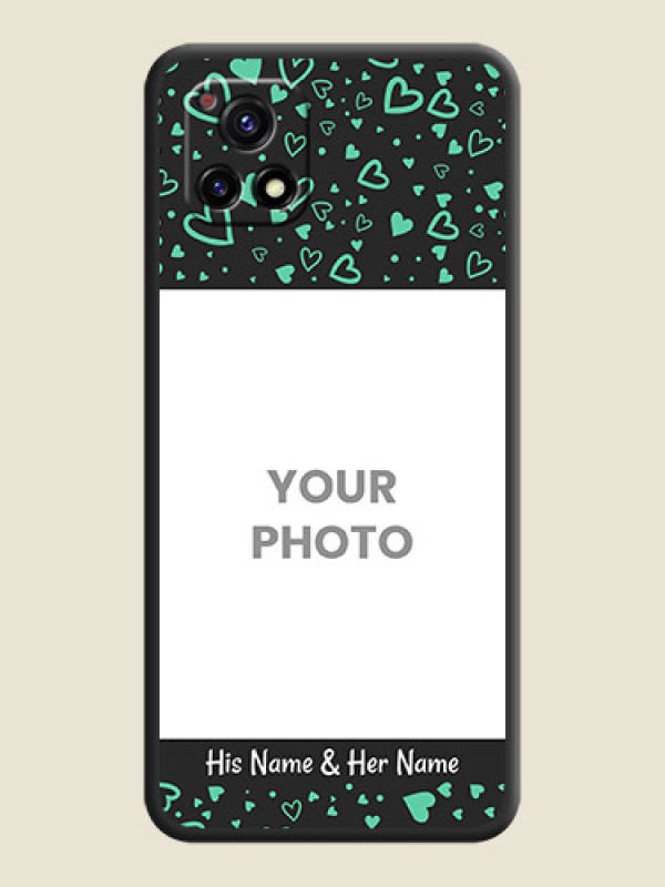 Custom Sea Green Indefinite Love Pattern on Photo on Space Black Soft Matte Mobile Cover - Vivo Y72 5G - alternate view