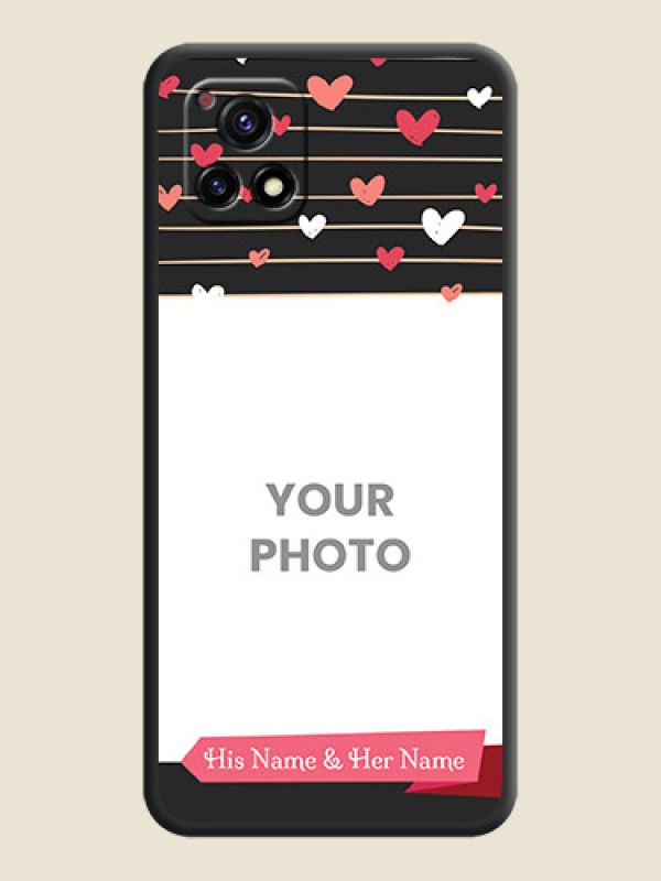 Custom Love Pattern with Name on Pink Ribbon  on Photo on Space Black Soft Matte Back Cover - Vivo Y72 5G - alternate view