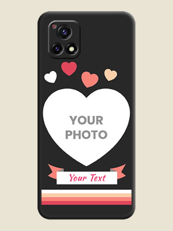 Custom Love Shaped Photo with Colorful Stripes on Personalised Space Black Soft Matte Cases - Vivo Y72 5G - alternate view