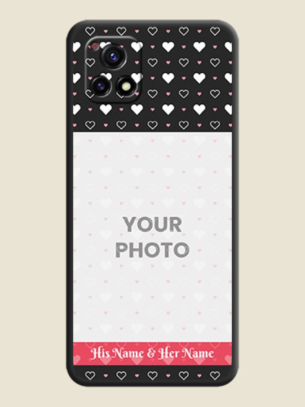 Custom White Color Love Symbols with Text Design on Photo on Space Black Soft Matte Phone Cover - Vivo Y72 5G - alternate view