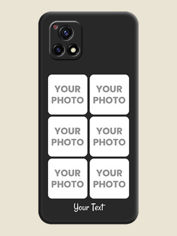 Custom Floral Art with 6 Image Holder on Photo on Space Black Soft Matte Mobile Case - Vivo Y72 5G - alternate view