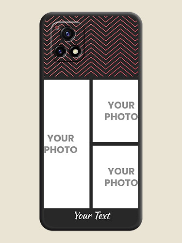 Custom Wave Pattern with 3 Image Holder on Space Black Custom Soft Matte Back Cover - Vivo Y72 5G - alternate view