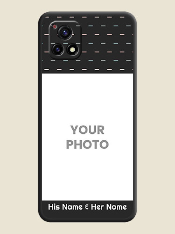 Custom Line Pattern Design with Text on Space Black Custom Soft Matte Phone Back Cover - Vivo Y72 5G - alternate view