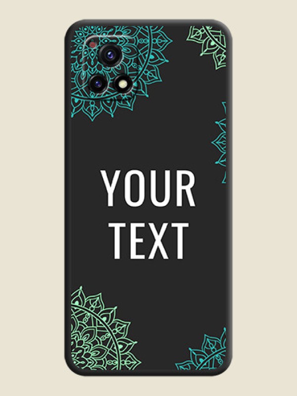 Custom Your Name with Floral Design on Space Black Custom Soft Matte Back Cover - Vivo Y72 5G - alternate view