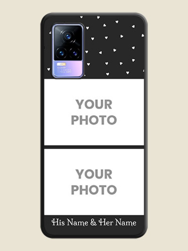 Custom Miniature Love Symbols with Name on Space Black Custom Soft Matte Back Cover - Vivo Y73 - alternate view
