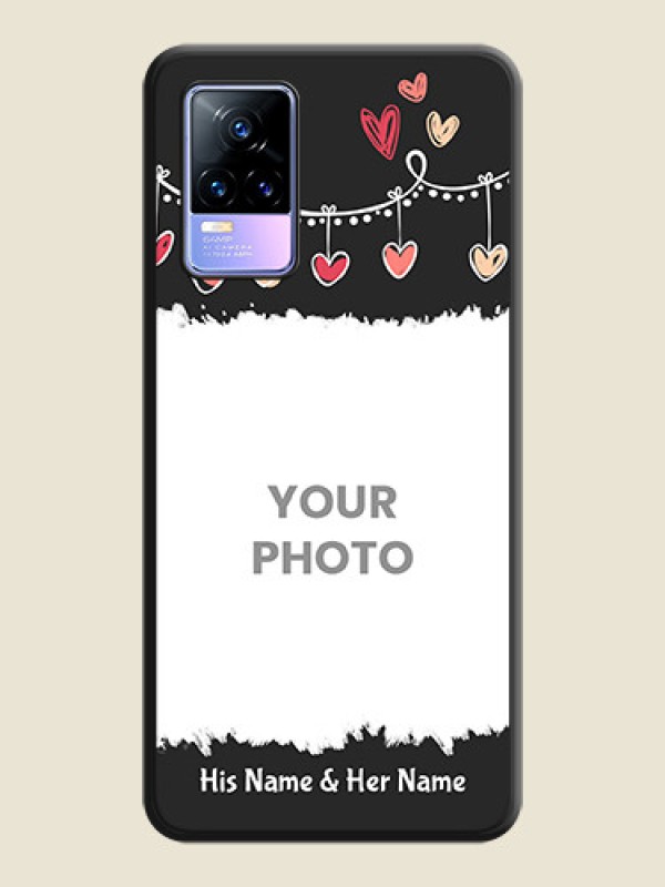 Custom Pink Love Hangings with Name on Space Black Custom Soft Matte Phone Cases - Vivo Y73 - alternate view