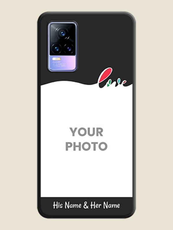 Custom Fall in Love Pattern with Picture on Photo on Space Black Soft Matte Mobile Case - Vivo Y73 - alternate view