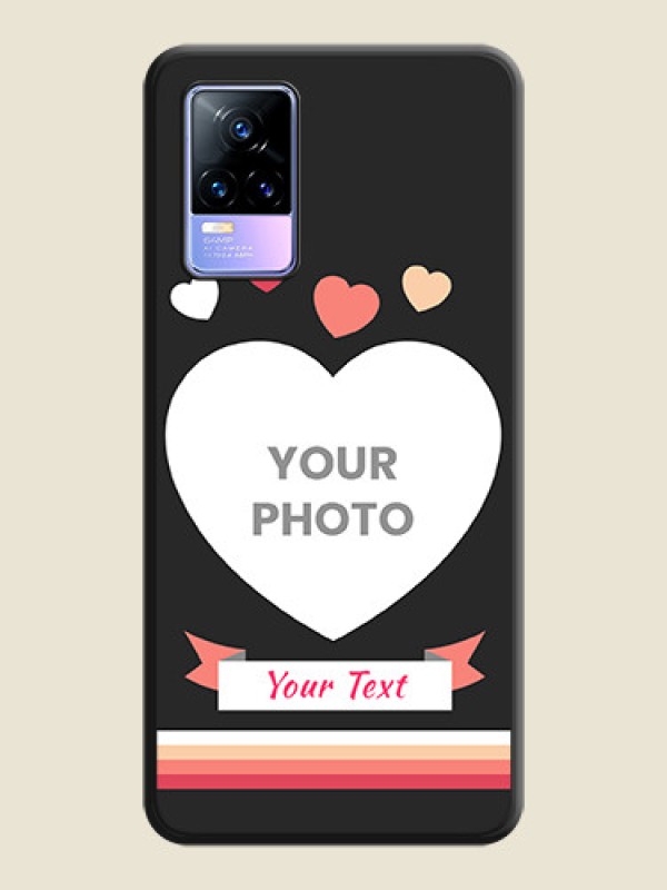 Custom Love Shaped Photo with Colorful Stripes on Personalised Space Black Soft Matte Cases - Vivo Y73 - alternate view