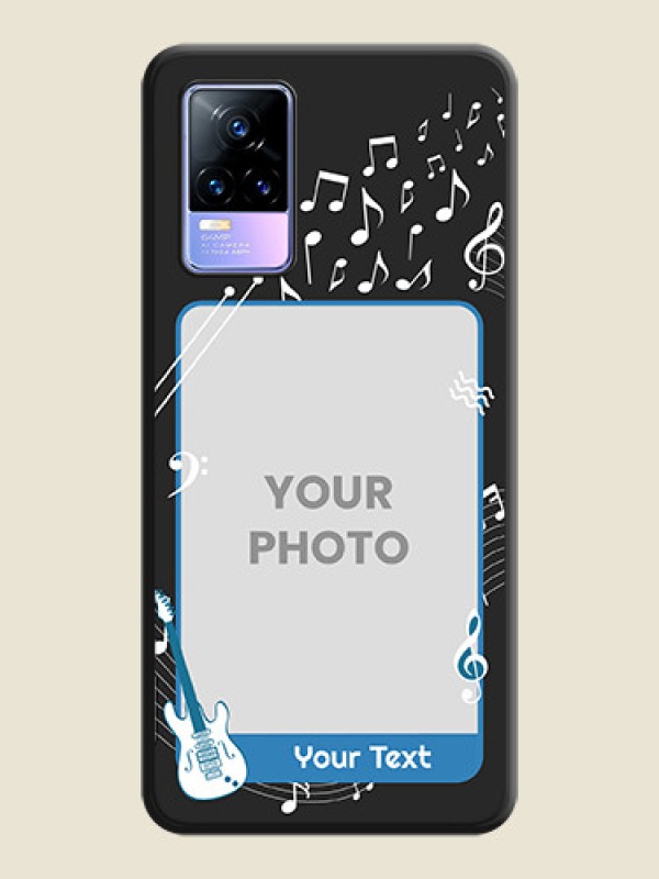 Custom Musical Theme Design with Text on Photo on Space Black Soft Matte Mobile Case - Vivo Y73 - alternate view