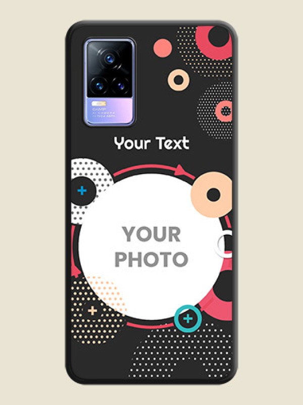 Custom Multicoloured Round Image on Personalised Space Black Soft Matte Cases - Vivo Y73 - alternate view